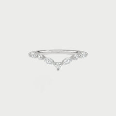 Round Shape Moissanite Curved Ring