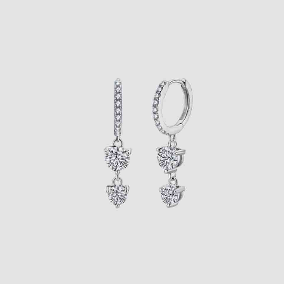 Moissanite Drop Hinged Earrings