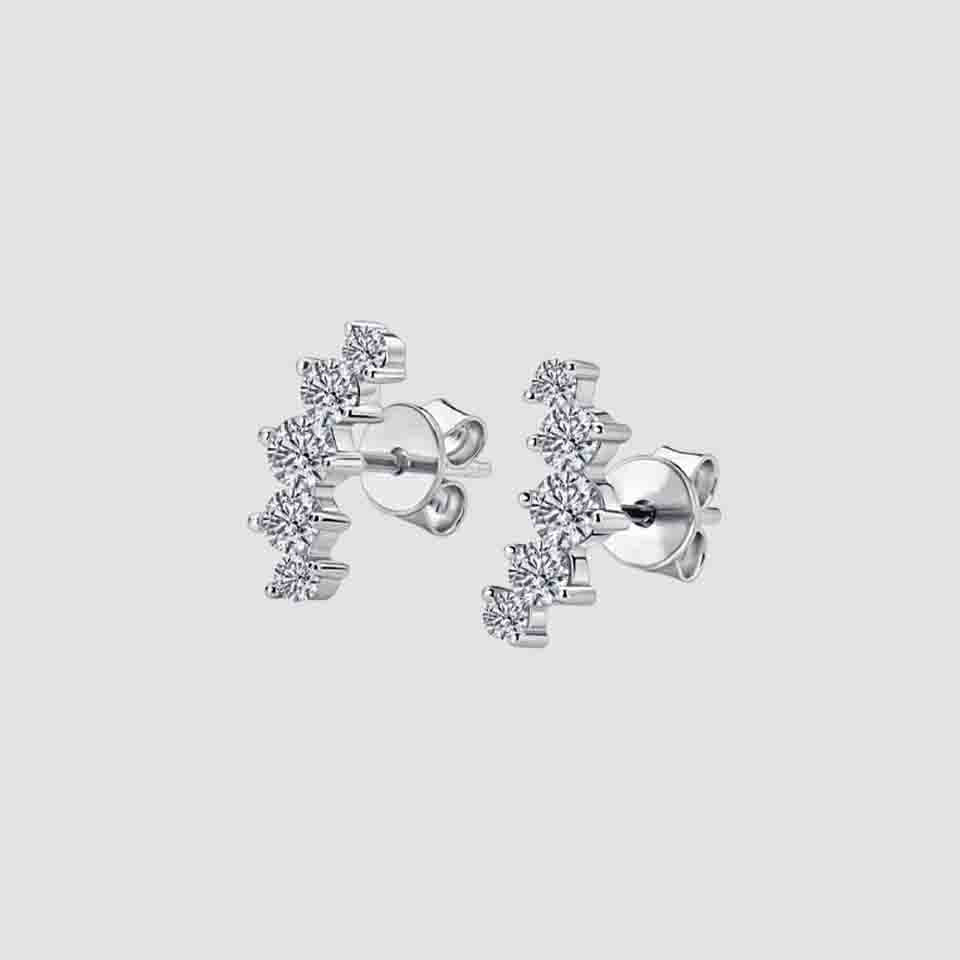 Ear Crawler Moissanite Stud