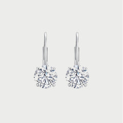 Moissanite Dangle Hoop Earrings