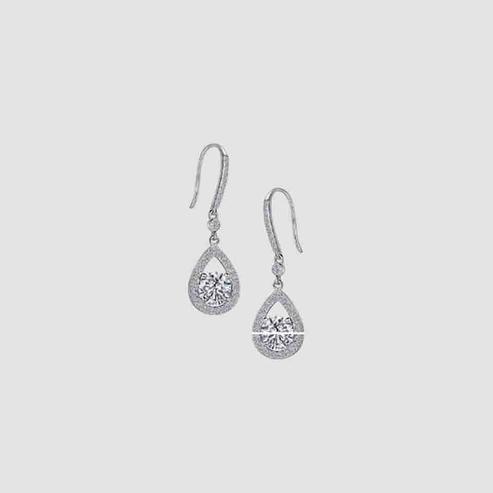 Teardrop Moissanite Drop Earrings