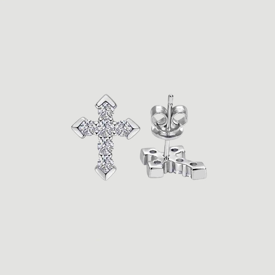 Moissanite Diamond Cross Stud