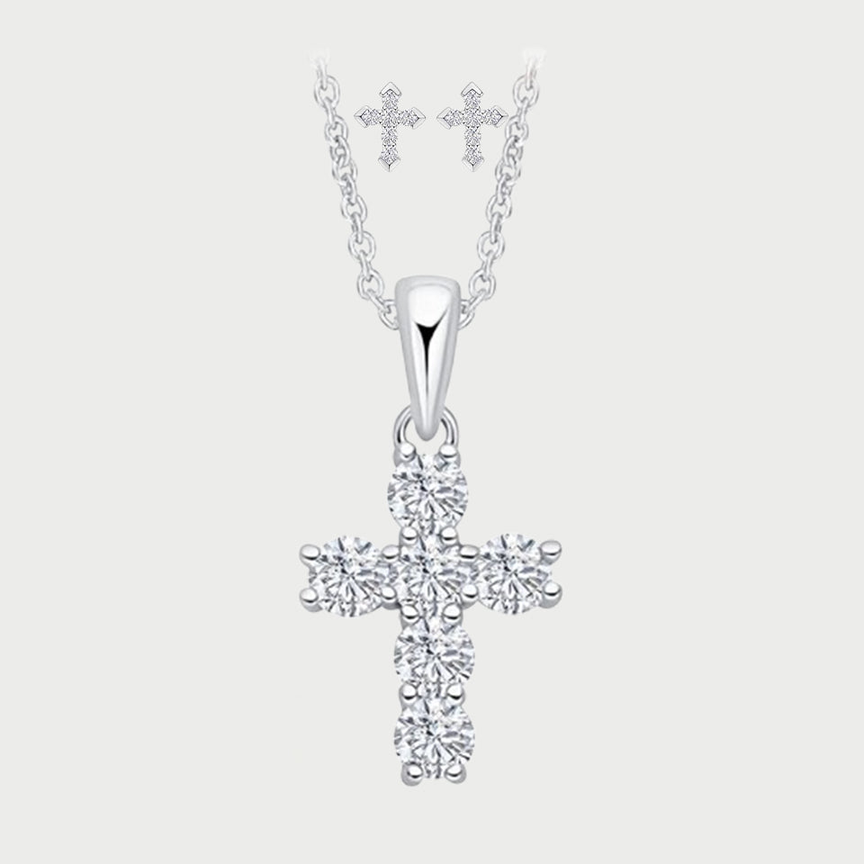 Religious Cross Necklace and Earring set