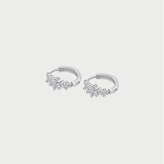 Moissanite Diamond Three Stone Hoop Earrings