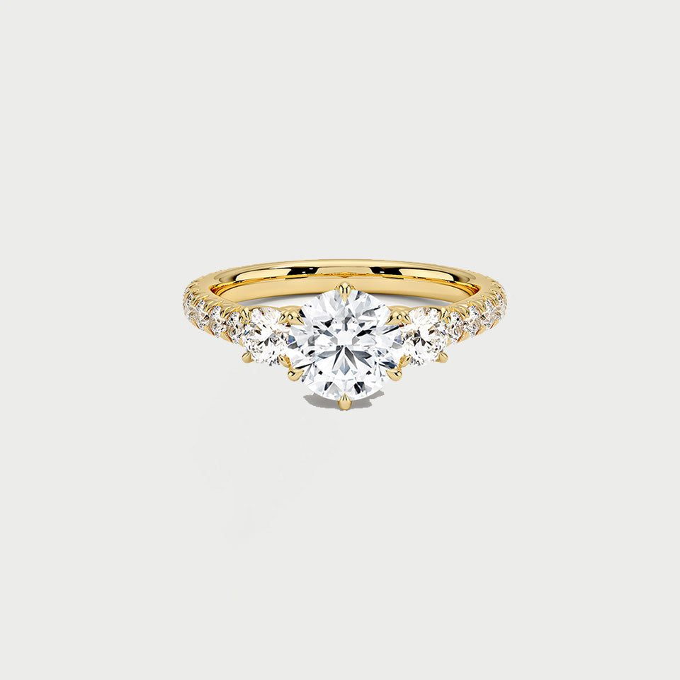 Channel Set Three-Stone Engagement Ring