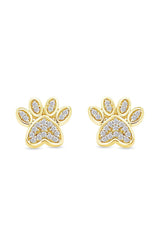 Cubic Zirconia Paw Print Stud