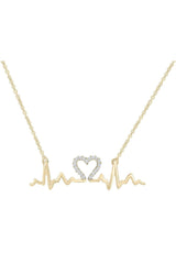 Zig Zag Heartbeat Pendant Necklace