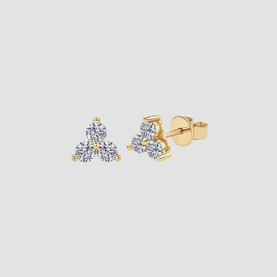 Moissanite Trio Trinity Stud