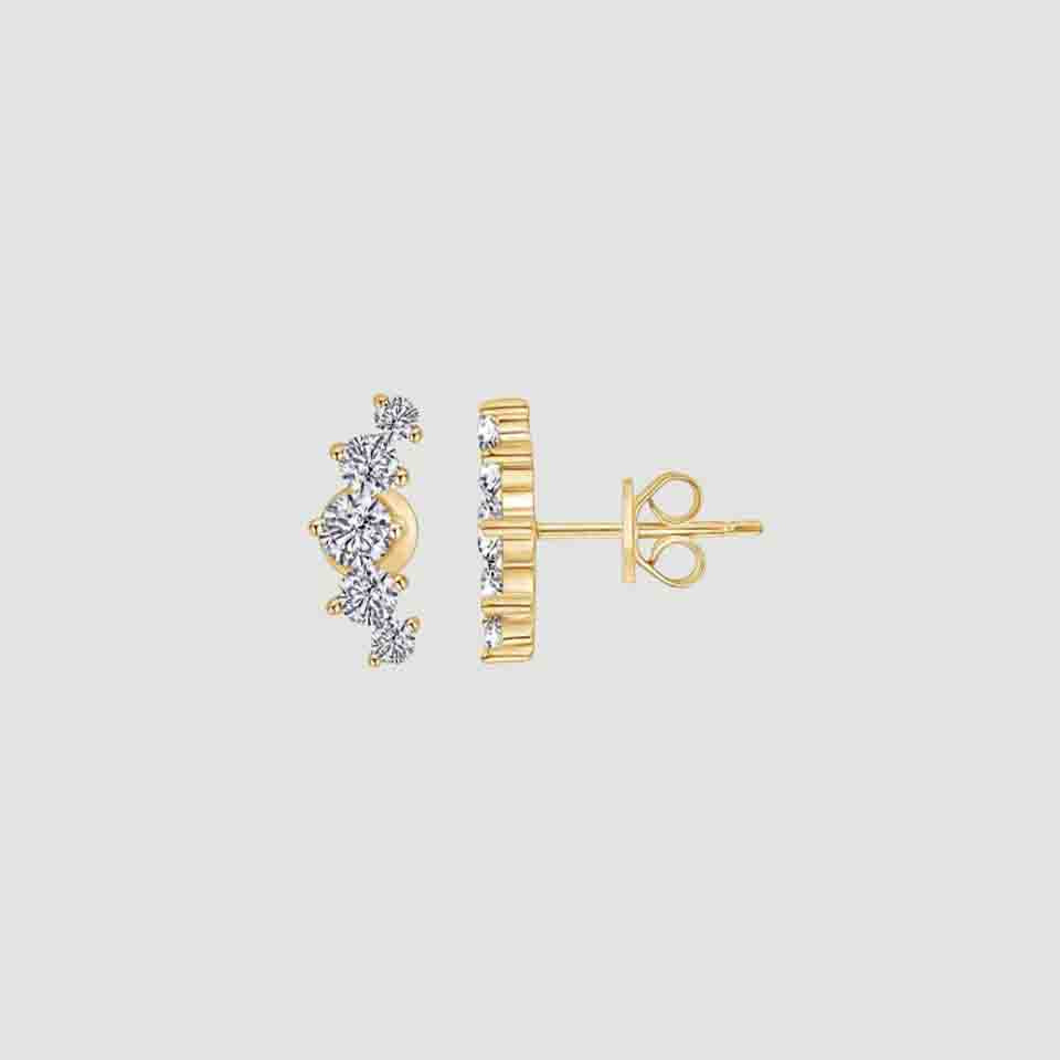 Ear Crawler Moissanite Stud